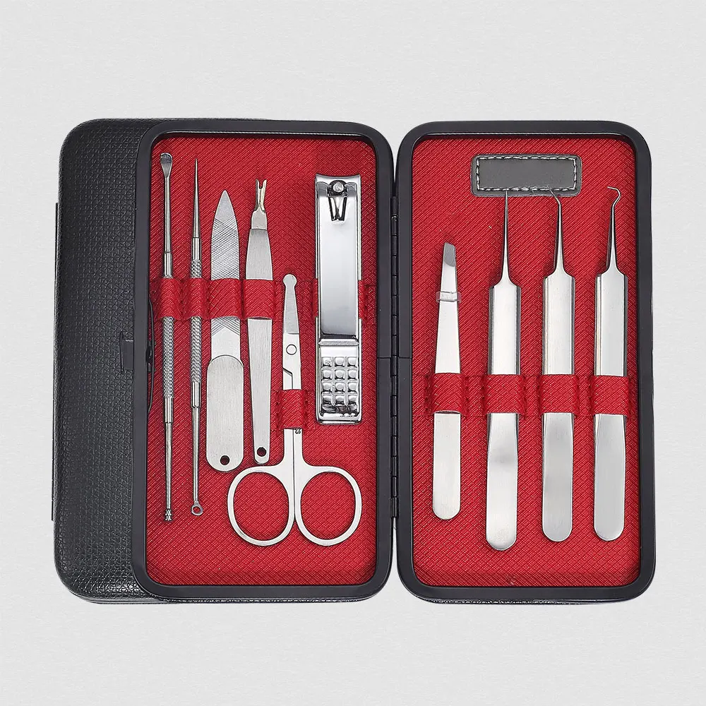 

XYj 10 in 1 Multifunctional Manicure Set Blackhead Remover Tool Nail Art Tool Sets Nail Clipper Kit Acne Tweezer Beauty Tools
