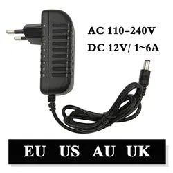 110-240 V AC DC адаптер 12В 1A 2A 3A 4A 5A 6A зарядное устройство с сетевым адаптером Универсальный Переключение питания 12 вольт светодиодное освещение