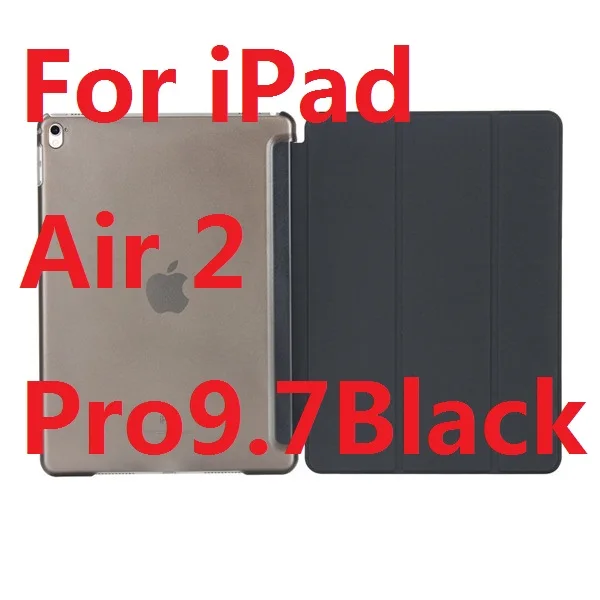 Ultra Slim Tri-Fold Кожа PU с Кристалл Крепко Подпирает Смарт Крышка Случая Стойки для iPad Air 2 iPad Pro 9.7 - Цвет: For Air2 Pro97 Black