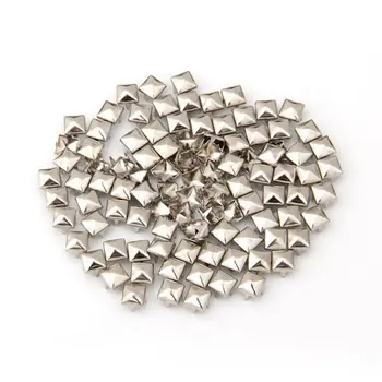 

THGS 100Pcs Silver Square Rivets for Bag Decoration 6mm