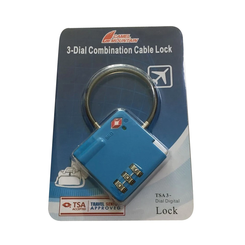 TSA Re settable 3 Dial Combination Luggage Locks, Plastic Alloy