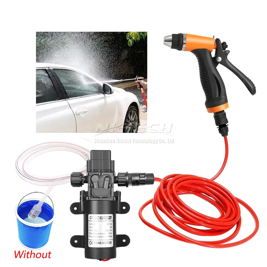 Car Washer 12V High Pressure 5 Mode Spray Gun Electric Wash Car 100W 160PSI + Water Pump 130PSI