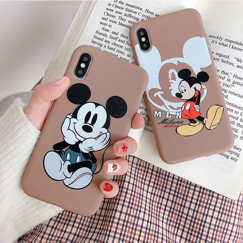 

Mickey mouse phone case for iphone 6 6s 7 8 Plus Cartoon soft TPU case For iphone XS Max XR X Case back cover capa