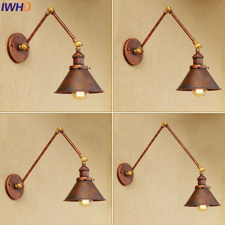 Adjustable Wall light Edison light bulb long arm wall lamp loft