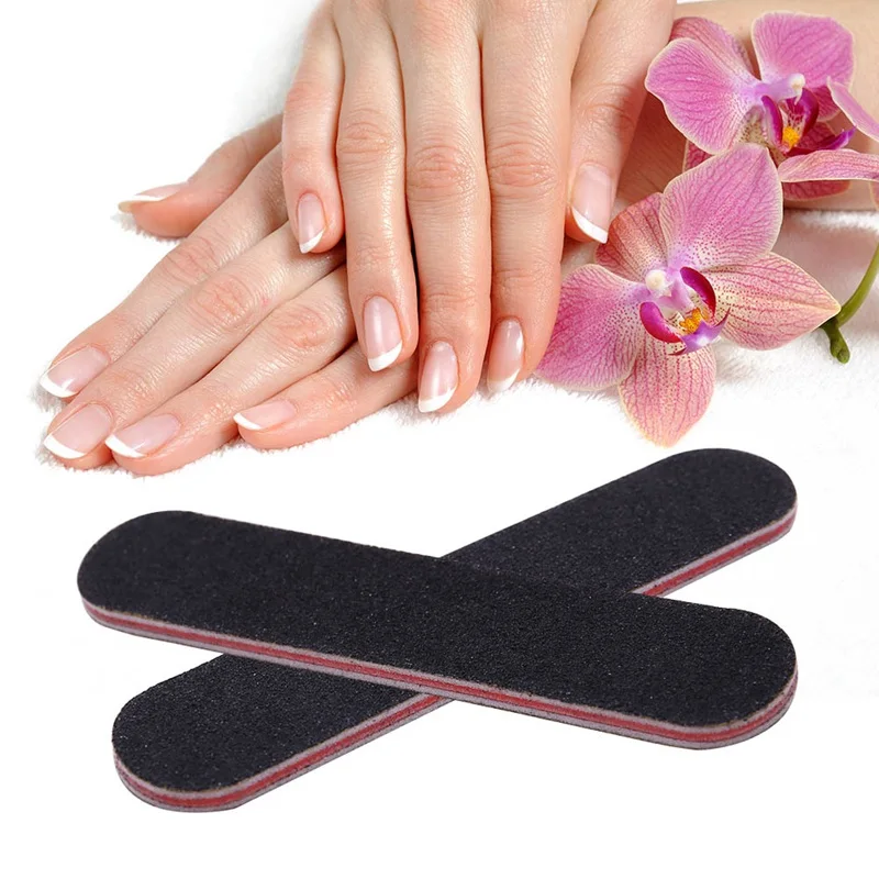 1pc Washable Nail Files Buffer Block Sanding Sponge Black Emery Board