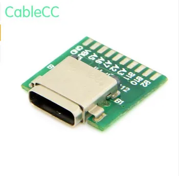 

DIY 24pin USB 3.1 Type C Female Socket Connector SMT type with PC Board