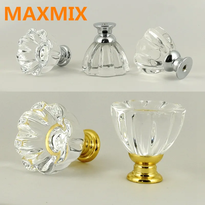 32mm European style Single hole crystal door knobs handle wardrobe