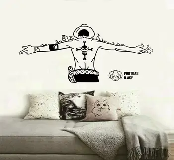 

One Piece Wall Sticker, Ace Handsome Back, White Beard Pirates Logo, Boy Room Sea Fan Decorative Wall Stickers HZW14