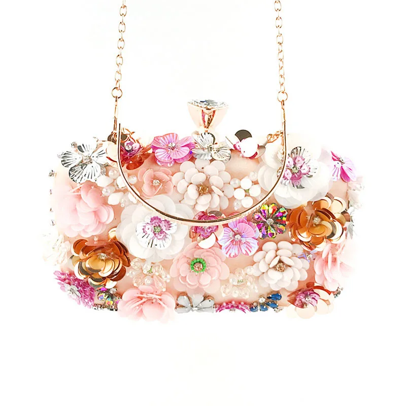 DCOS Women Clutches Colorful Flower Evening Bag Sequins Satin Evening Clutch DCOS Women Clutches Colorful Flower Evening Bag Sequins Satin Evening Clutch