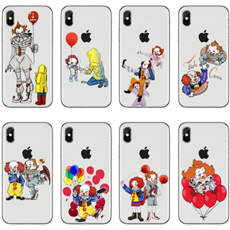 

Pennywise Float It Cartoon Comic Soft Phone Case Cover Fundas Coque For iPhone 8 7Plus 6SPlus SE X Cute cartoon cover