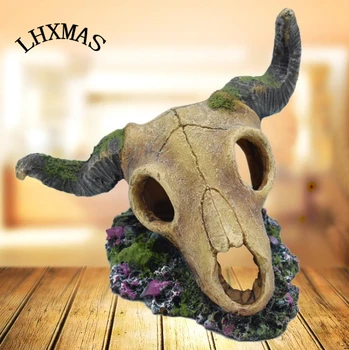 

Simulation Fish Tank Landscape Decoration Sheep Head Shape Hiding Cave For Shrimp House Nest A107