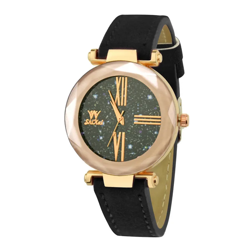 SHIKAI Ladies Leather Strap Creative Gift Quartz Watch ZYBSK-35 Lady Collection Female Watch With Date Bracelet #4a2  (5)