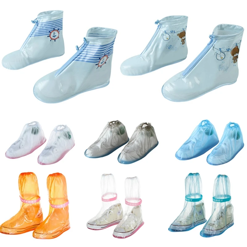 Ботинки медные водонепроницаемые ботинки Многоразовые водонепроницаемые мужские и женские и детские дождевики обувь аксессуары