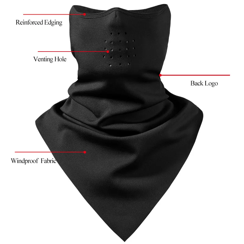 ROCKBROS los de invierno a prueba de viento de esquí máscara bufanda pañuelo de lana térmica transpirable negro ciclismo Snowboard conductores de motocicletas de esquí máscara
