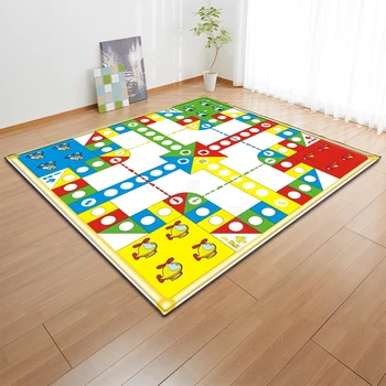 

Flying Chess Game Flannel Mat Children Room Decor Area Rug Bedroom Living Room Soft Point Plastic Bottom Baby Crawling Carpets