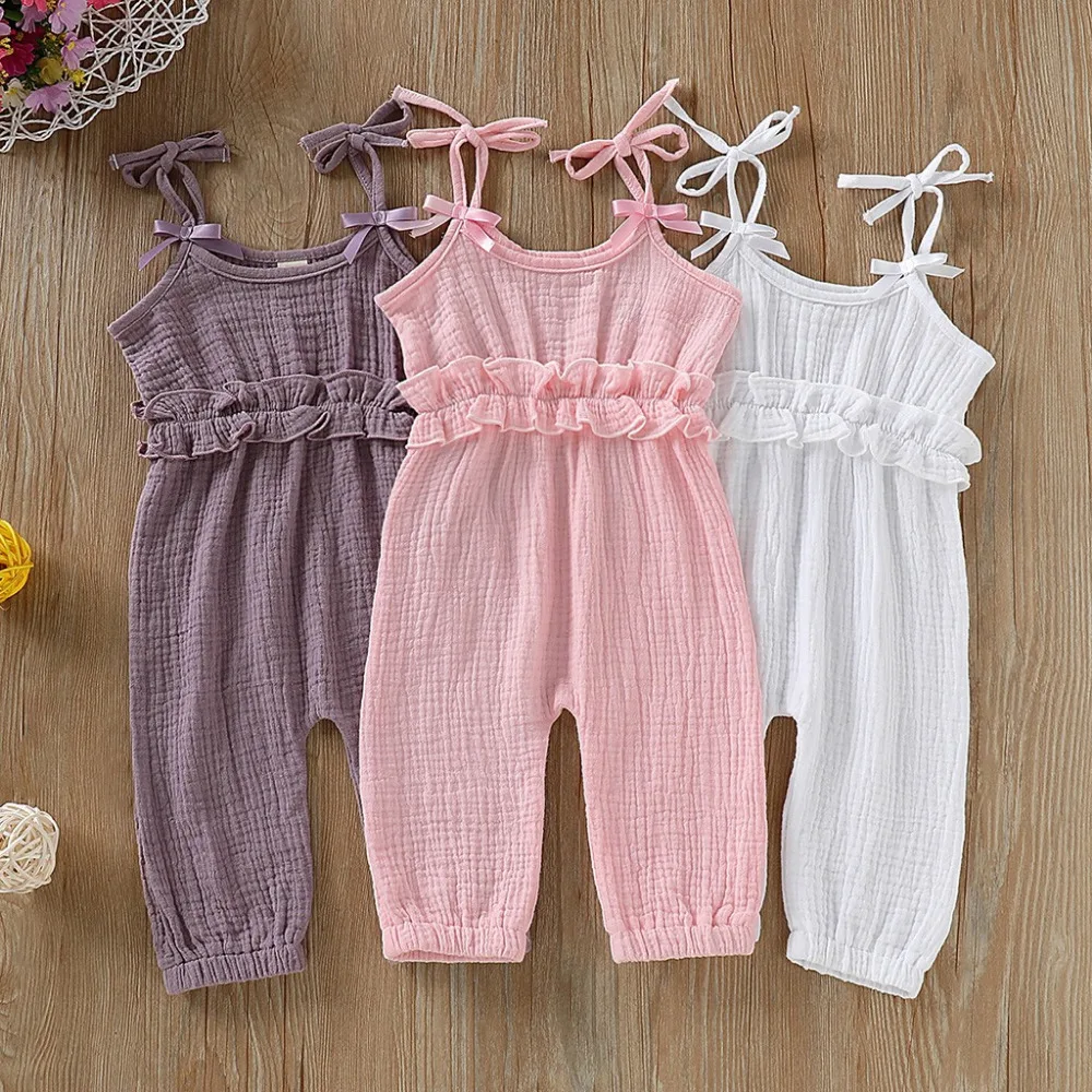 

Summer modis Kids Romper Baby Girls Sleeveless Bow-knot Romper Newborn Suspender Jumpsuit with Nerborn Infant Girls clothes