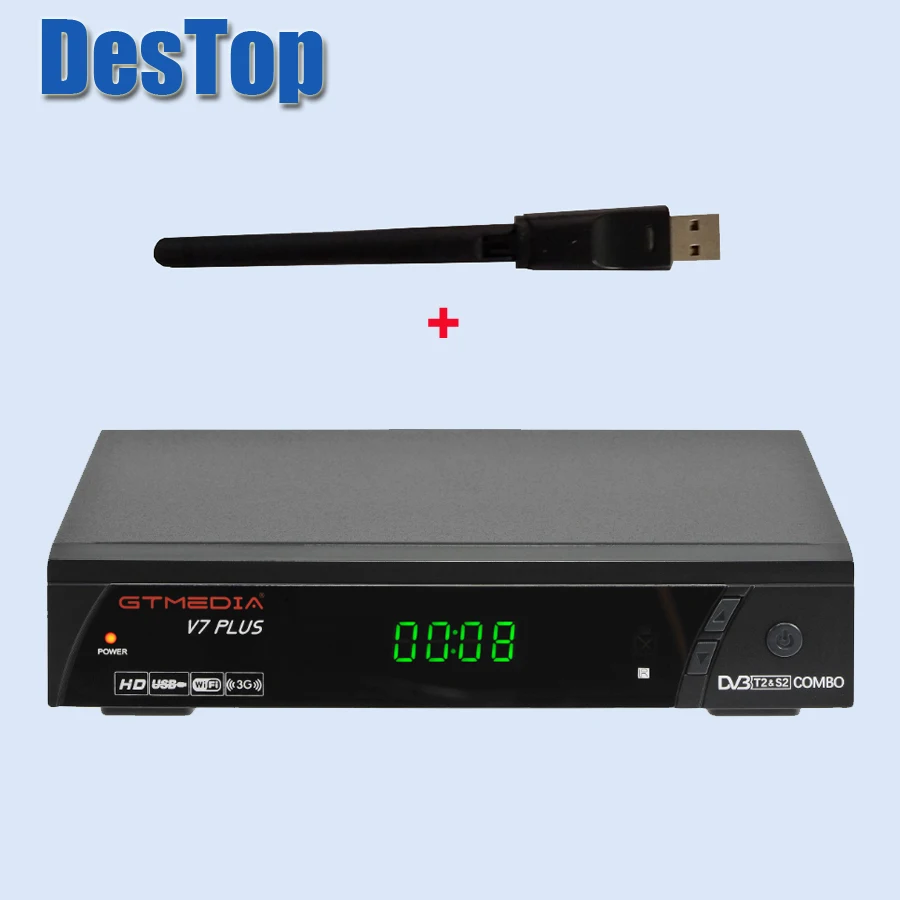 GTMEDIA V7 PLUS 1080P Full HD DVB-S/S2+ T/T2 поддержка H.265 Newam Youtube USB Wifi VS FREE SAT V7 COMBO