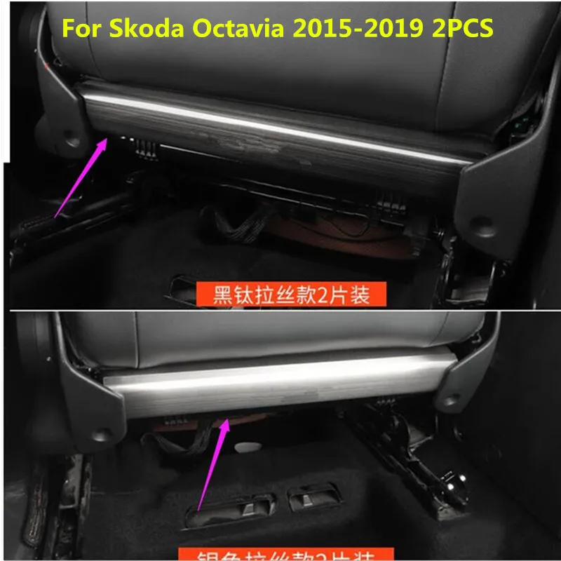 

Stainless steel car seat back anti-ski protection accessories For Skoda Octavia 2015-2019 car styling accessories 2pcs