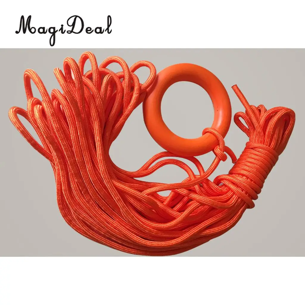 MagiDeal Rubber Round Floating Ring Float Buoy for Water Sports Sailing Boating Swimming Life Saving Rope Cord