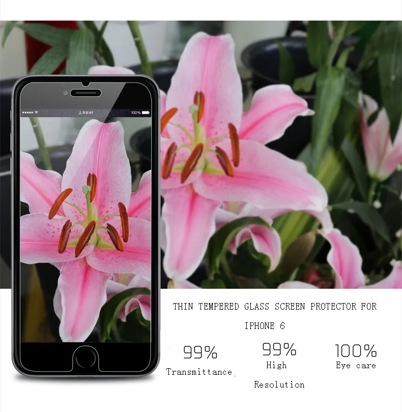 Free shipping best tempered glass stickers for iphone 6 tempered glass