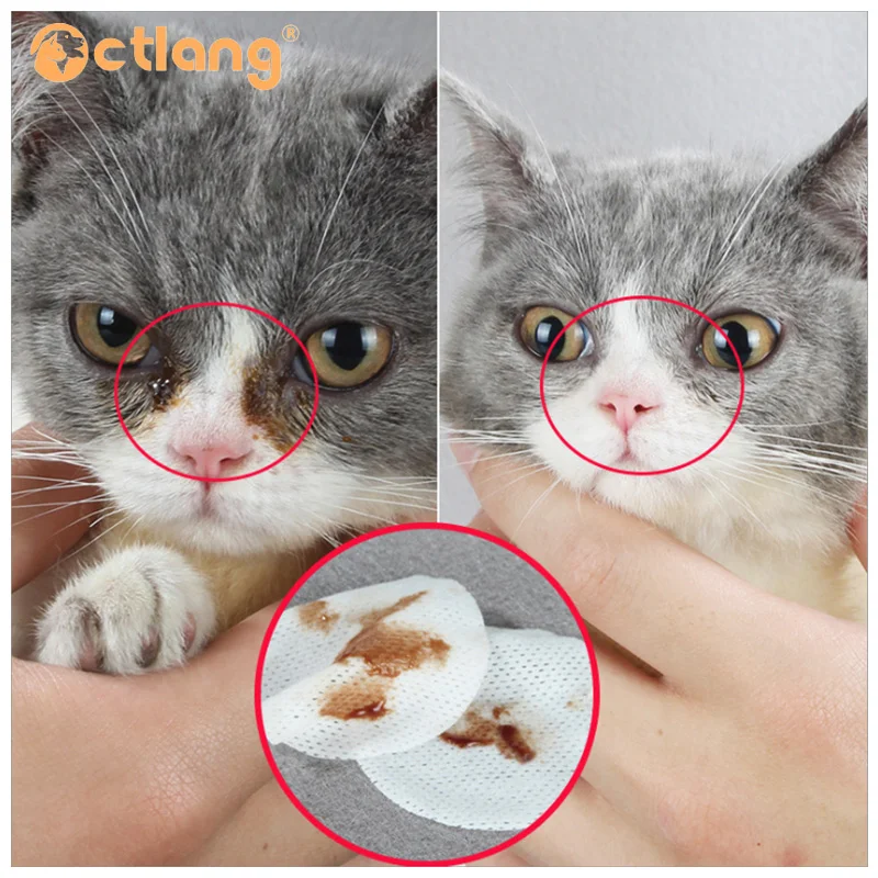 

100 Tablets Pet Eye Wipes Cat Dog Go to tear marks Cleaning Cat Eye Foreign Objects