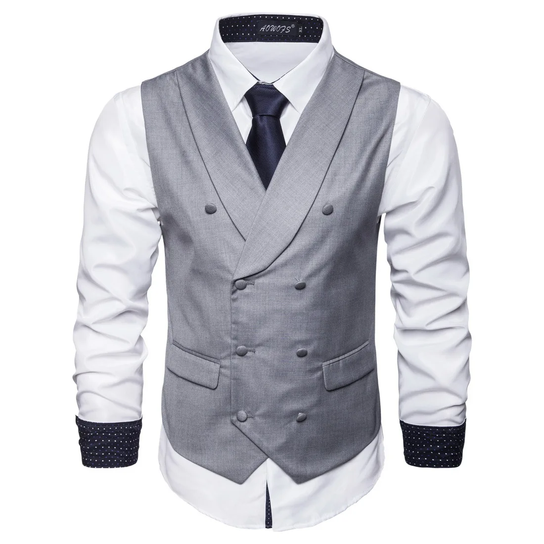 

Aowofs2019 Brand Suit Vest Vest Men's Sleeveless Jacket Solid Color Retro Vest Fashion Spring And Autumn Large Size Vest
