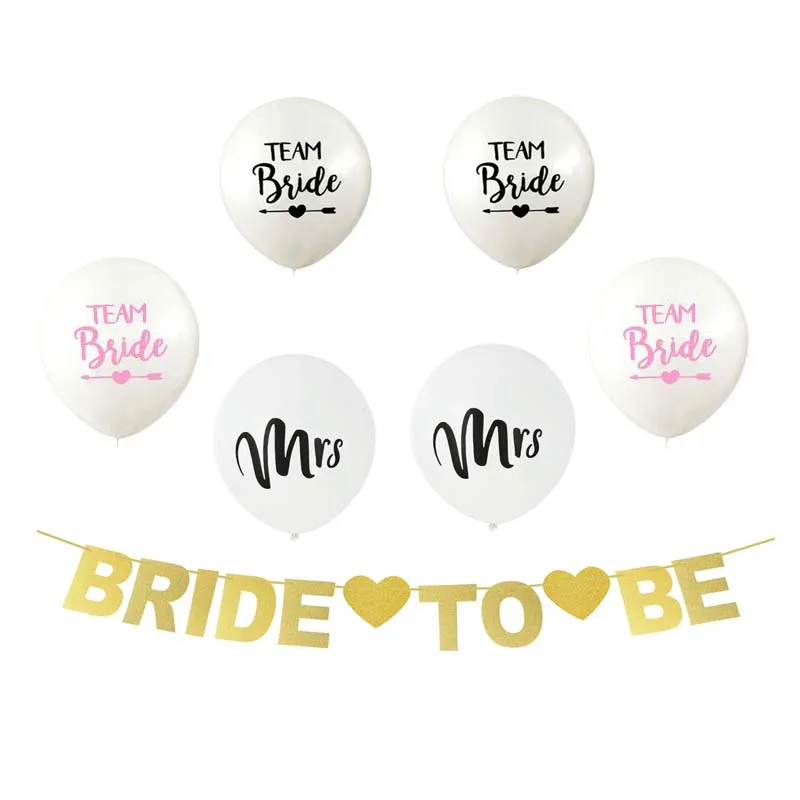 

20pcs/10inch Wedding Bride to Be Balloons Engagement Miss to Mrs Bridal Shower Supplies Room White Ballons Wedding Event Decor