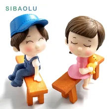 Kawaii Lover Couple Wedding Doll Figurines Miniatures Fairy Garden Bonsai Resin Crafts toys home decoration accessories decor