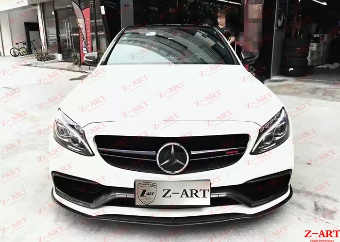 

Z-ART real carbon fiber front lip for AMG C63 edition carbon fiber front spoiler for W205 C63 AMG 2015-2018 front chin