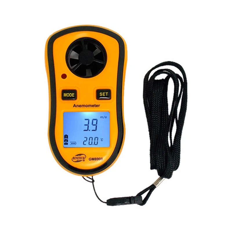 

GM8908 Digital Anemometer 0-30m/s Wind Speed Meter -10 ~ 45C Temperature Tester Anemometro with LCD Backlight wind test Meter