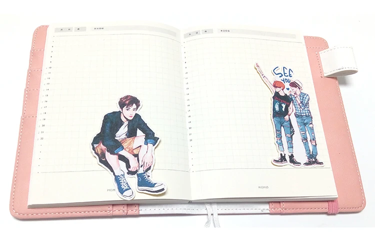 13pcs Creative cute self-made EXO cartoon boy man stickers scrapbooking stickers/decorative sticker /DIY craft photo albums - Image 4