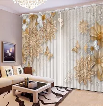 european style customize 3d font b curtains b font for living room Flowers 3d font b