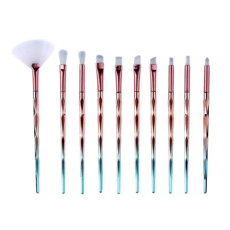 

10pcs Diamond Unicorn Makeup Brush Set Thread Handle Makeup Brushes Cosmetics Blusher Powder Blending Diamond Brush