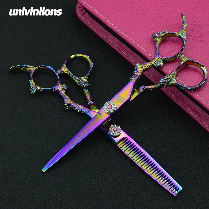 

Univin 6.0" Hair Cutting Scissor Barber Hair Scissor With Bag Cloth Comb Clip Screwtool, Professional Hairdresser Scissor