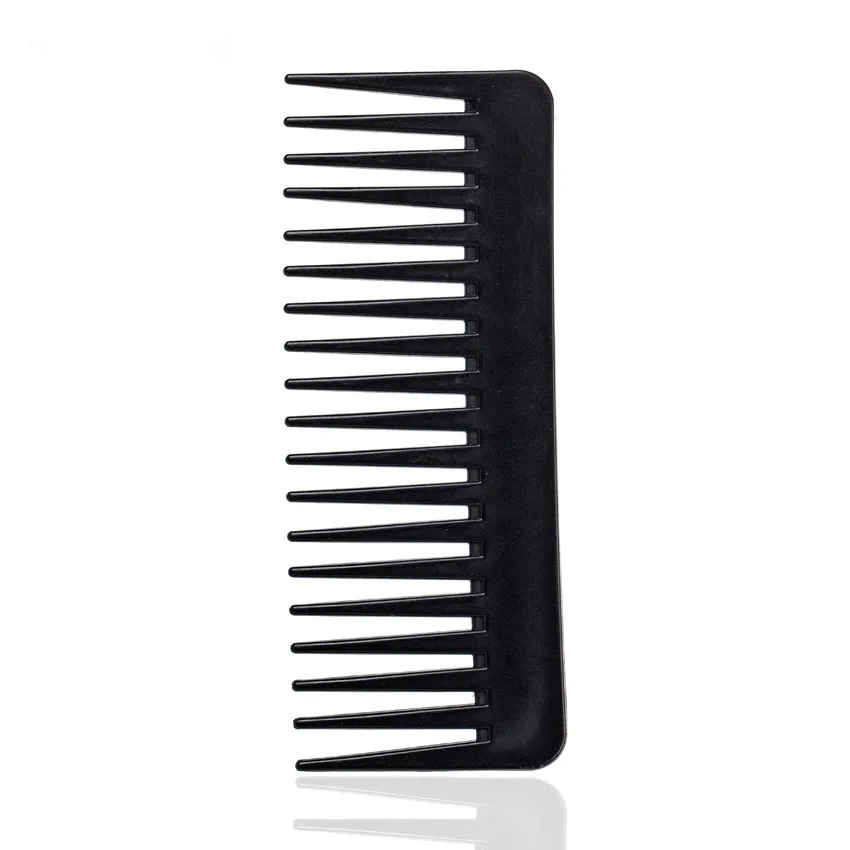 1PC New 19 Teeth Pocket Wide Tooth Comb Black ABS Plastic Heat