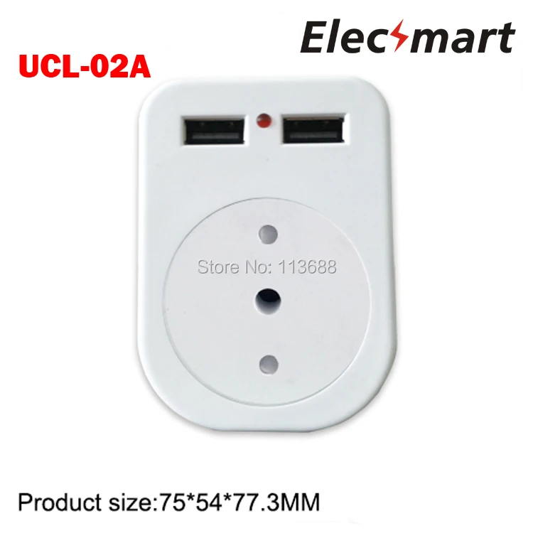 Portable Dual Ports 2.1A 5V Power Charger Adapter Chile Plug Socket