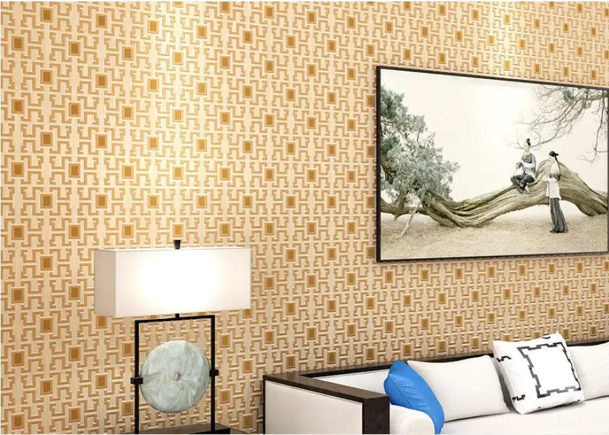 3D современные китайские обои для стен 3 d решетки обои для стен гостиной украшения рулона