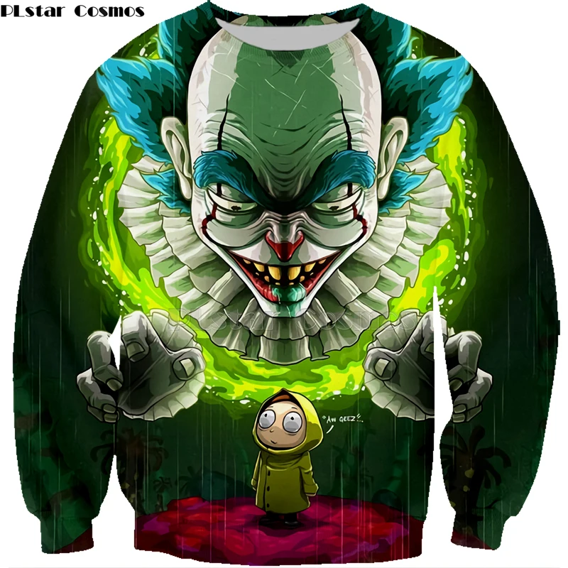 2019 New 3D Rick And Morty zip Hoodies Sweatshirt Men Women Funny Cartoon Print Hoodie clown Harajuku Hip Hop Street-10