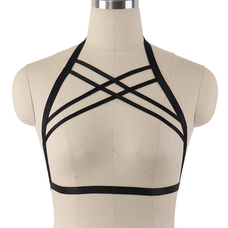 Для женщин Фетиш белье открыть грудь клетка Bralette средства ухода за кожей жгут готическое нижнее белье укороченный одежда без бретелек