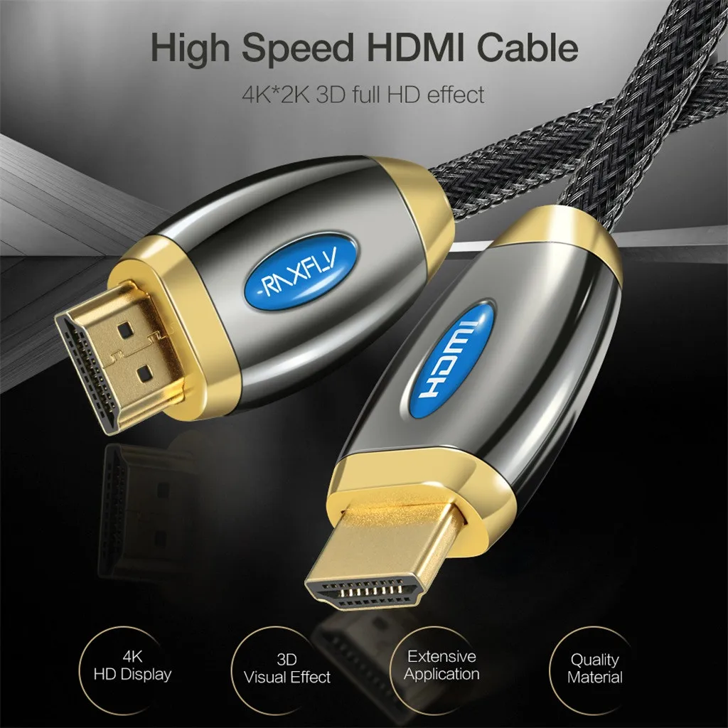 HDMI кабель V2.0 3D 1080P Ethernet 4K 60 Гц-HDTV ЖК-дисплей светодиодный для ПК 1/3/5 м кабель в оплетке кабель HDMI, HD дропшиппинг