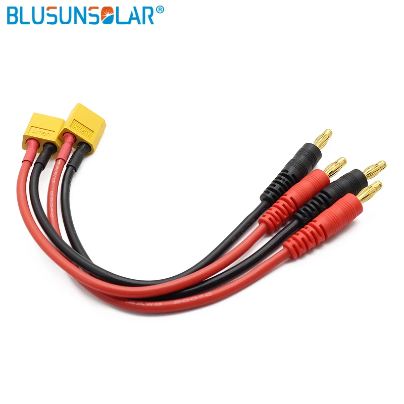 

10 pcs / lot XT60 Banana Connector to Silicon Wire of 14AWG 150MM Cable