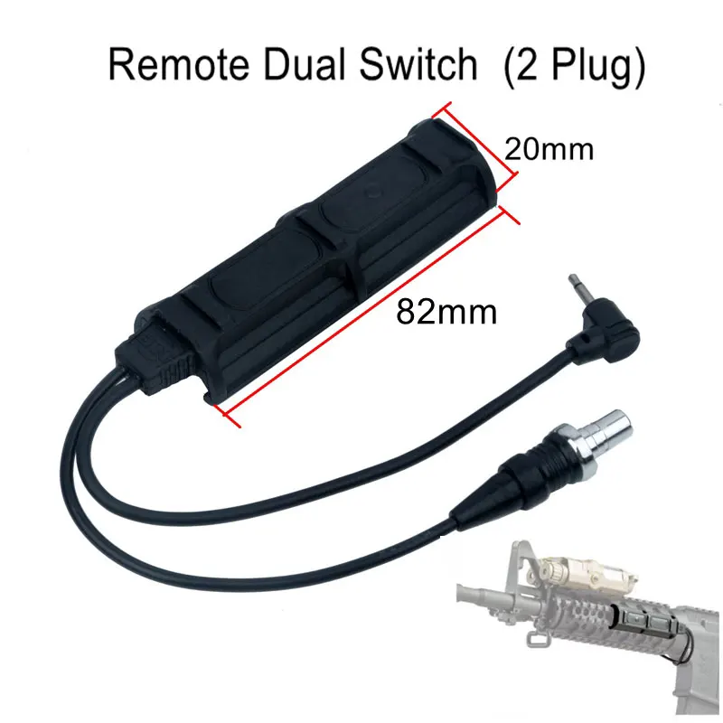 Night Evolution Softair PEQ Remote Dual Switch 2 Plug Military Pressure Pad Switch For PEQ M3X Tactical Airsoft Flashlight photo