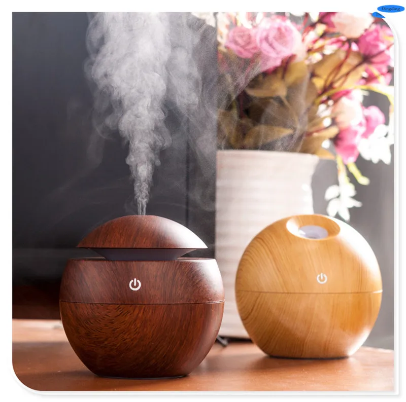 

Mini Wooden Portable Exquisite Atomizer Comfort Air Humidity Diffuser Purifier Ultrasonic Incense Humidifie USB LED Night Light
