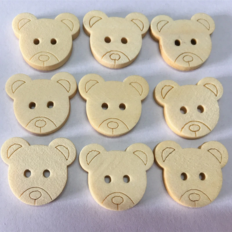 50x Botones De Madera 2 Agujeros Botones De Oso Botones 50x Botones De Madera 2 Agujeros Botones De Oso Botones
