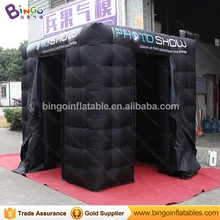 Все черные надувные фотобудки 2,4X2,4X2,4 метров две двери печать логотипа выдувная фотобудка игрушка палатка
