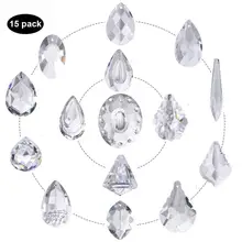 H& D 15 шт. хрустальная люстра лампа освещение капли Призмы Висячие стеклянные призмы Suncatchers призмы домашний сад висячие украшения