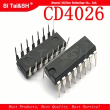 10 pçs/lote cd4026 cd4026be 4026 ic cmos contadores dedécada/divisor dip-16