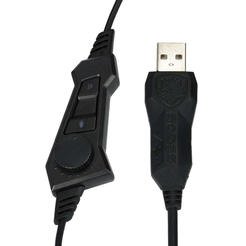Sades A6, USB 7,1, объемный звук, USB, стерео, игровые наушники, над ухом, шумоизоляция, дышащий светодиодный свет, гарнитура для PC Gamer