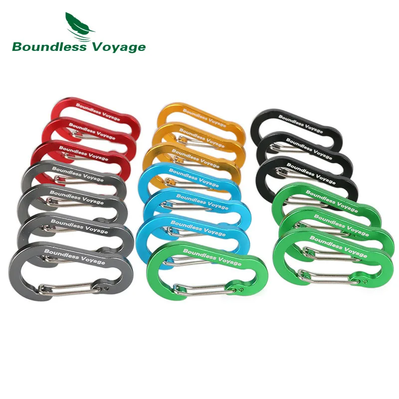

Boundless Voyage Aluminum Alloy Carabiner Outdoor Climbing Accessories Buckle Multifunction Backpack Hook Key Chain BV1011
