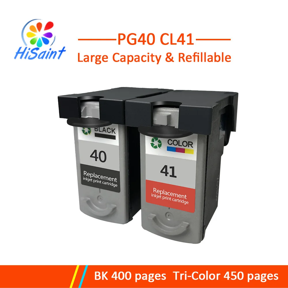 

Hisaint Cheap Compatible Ink Cartridge for Canon PG40 PG41 CL41,for Canon PIXMA iP1200 iP1300 1600 1700 1800 1900 2200 printer